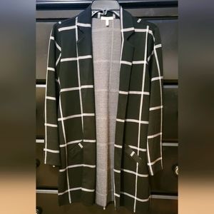 Black Plaid Duster Blazer